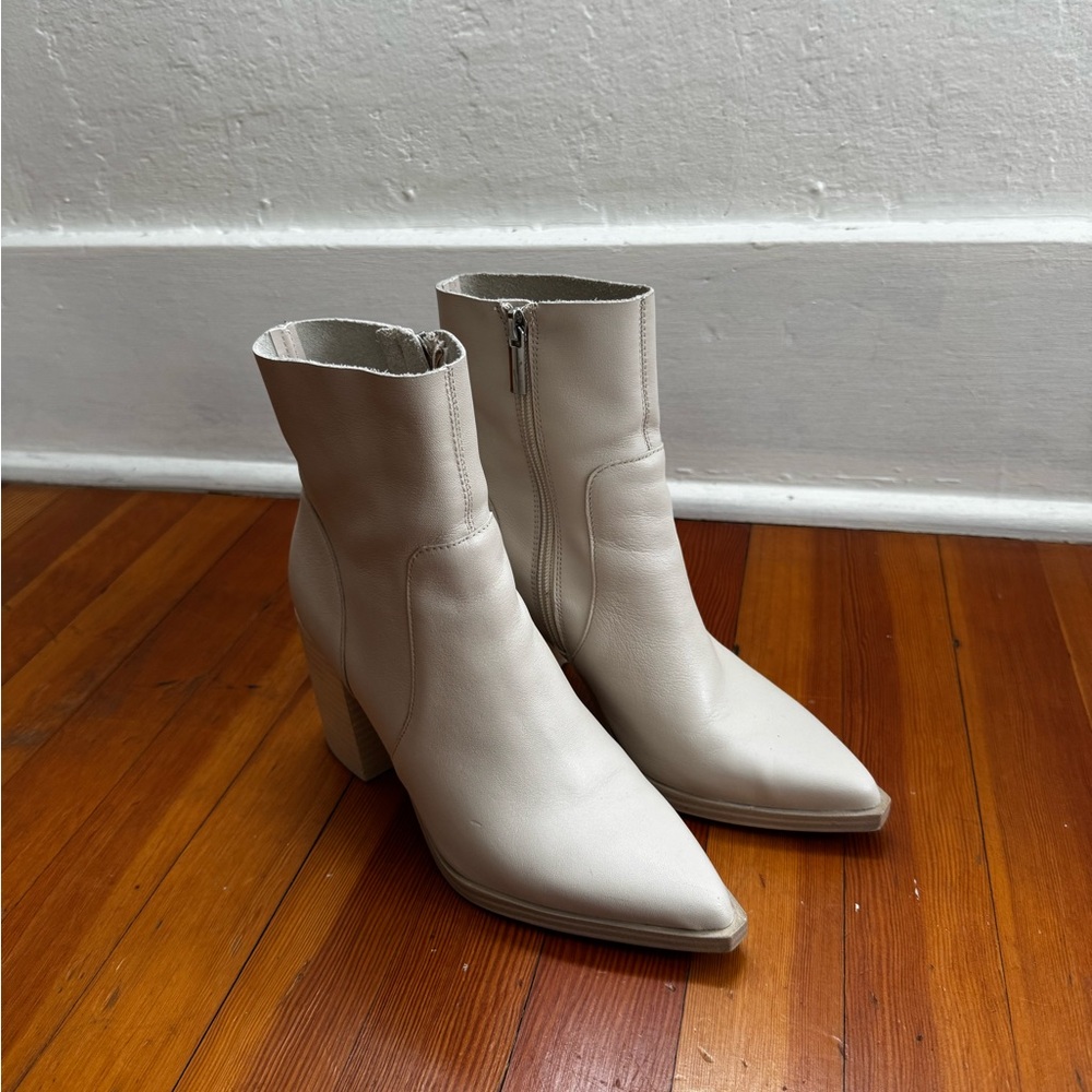 Elegant Cream Ankle Boots